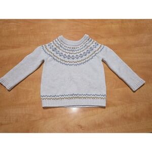 Little Planet by Carters Boys 24M Organic Cotton Fair Isle Knit Sweater Oatmeal